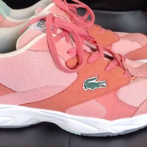 Lacoste Storm 96‎ Pink and Off White Sneakers Women's 8.5 Mens 10 Unisex Used